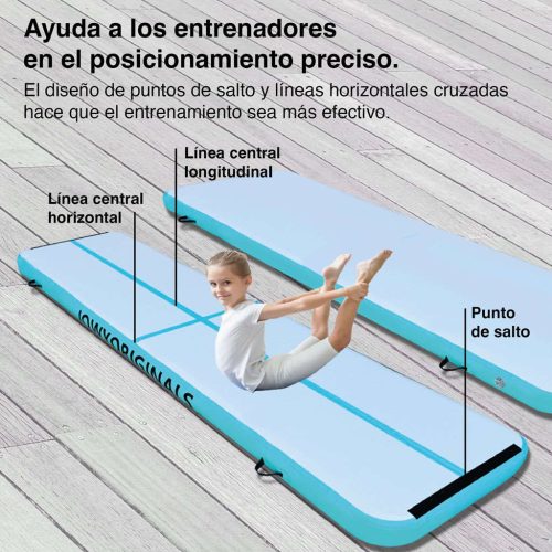 AirTrack 400x100x20cm Colchoneta Inflable, color Azul