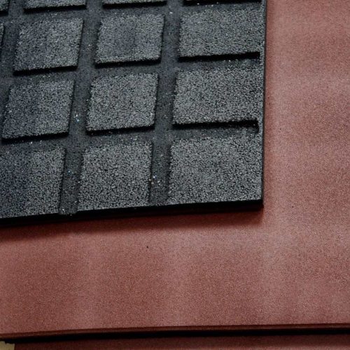 Loseta de Caucho 2cm Granate 50x50cm, Alta Densidad para Exterior, Antideslizante