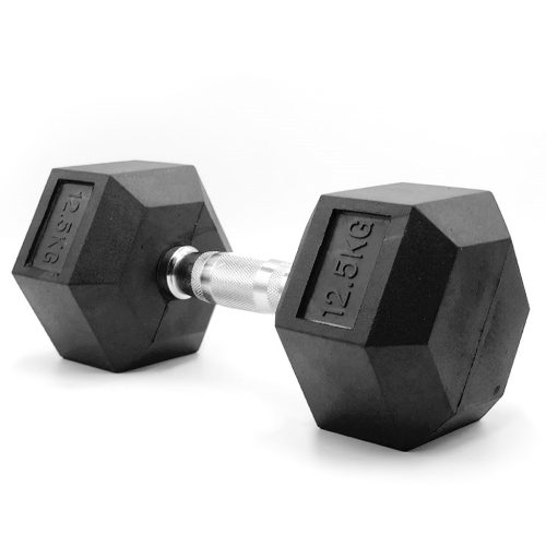 Mancuerna Hexagonal 12,5kgs con Revestimiento de Caucho - 1 unidad