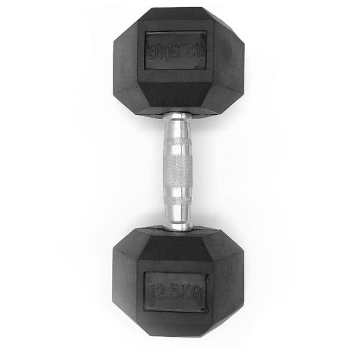 Mancuerna Hexagonal 12,5kgs con Revestimiento de Caucho - 1 unidad