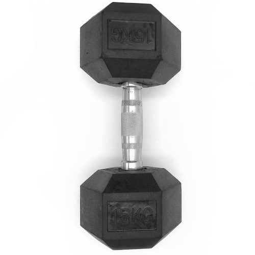 Mancuerna hexagonal 15Kgs con Revestimiento de Caucho - 1 unidad