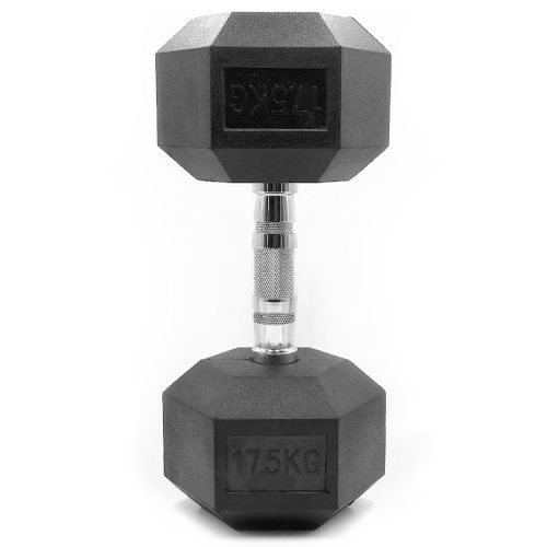 Mancuerna Hexagonal 17,5kgs con Revestimiento de Caucho - 1 unidad