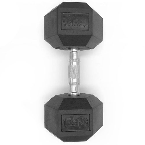 Mancuerna Hexagonal 17,5kgs con Revestimiento de Caucho - 1 unidad