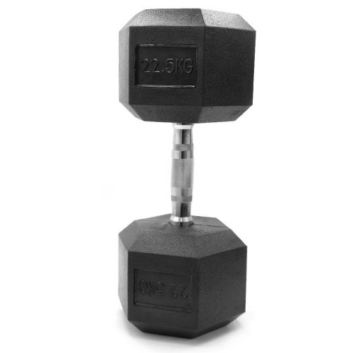 Mancuerna Hexagonal 22,5Kgs con Revestimiento de Caucho - 1 unidad