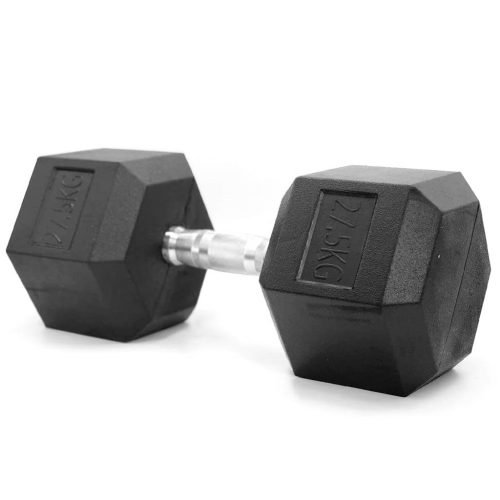 Mancuerna Hexagonal 27,5Kgs con Revestimiento de Caucho - 1 unidad