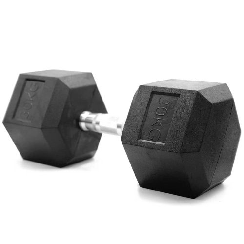 Mancuerna Hexagonal 30Kgs con Revestimiento de Caucho - 1 unidad