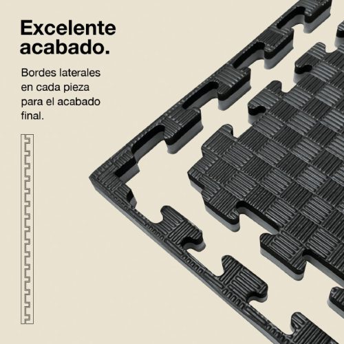 Tatami Puzzle 2,5cm Gris/Negro 100x100cm, Reversible Antideslizante F