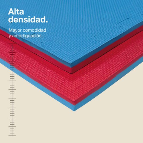 Tatami Puzzle 2,5cm Azul/Rojo 100x100cm, Reversible Antideslizante T