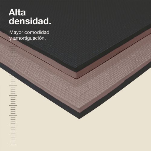Tatami Puzzle 2,5cm Gris/Negro 100x100cm, Reversible Antideslizante T