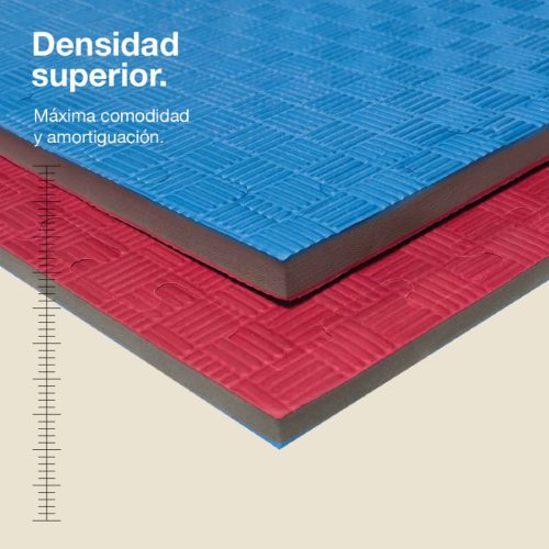 Tatami Puzzle 2,5cm Azul/Rojo 100x100cm, Densidad Superior, Reversible Antideslizante F
