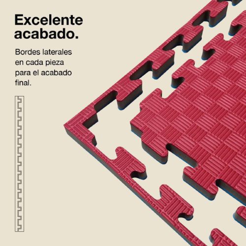 Tatami Puzzle 2,5cm Azul/Rojo 100x100cm, Densidad Superior, Reversible Antideslizante F