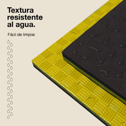 Tatami Puzzle 2cm Amarillo/Negro 100x100cm, Reversible Antideslizante F