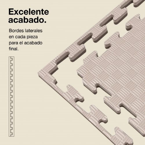 Tatami Puzzle 2cm Gris/Blanco 100x100cm, Reversible Antideslizante F