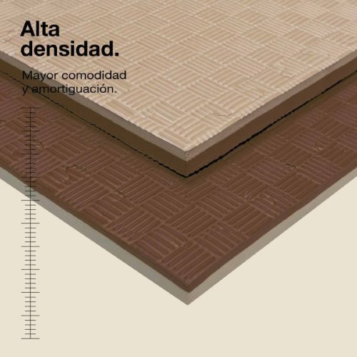 Tatami Puzzle 2cm Marrón/Beige 100x100cm, Reversible Antideslizante F