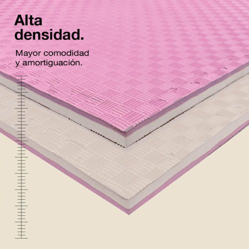 Tatami Puzzle 2cm Rosa/Blanco 100x100cm, Reversible Antideslizante F