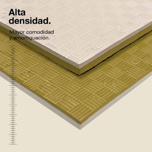 Tatami Puzzle 2cm Verde/Blanco 100x100cm, Reversible Antideslizante F