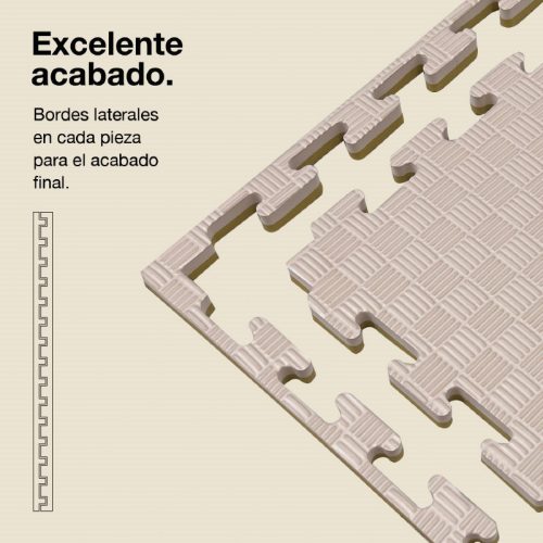 Tatami Puzzle 2cm Verde/Blanco 100x100cm, Reversible Antideslizante F