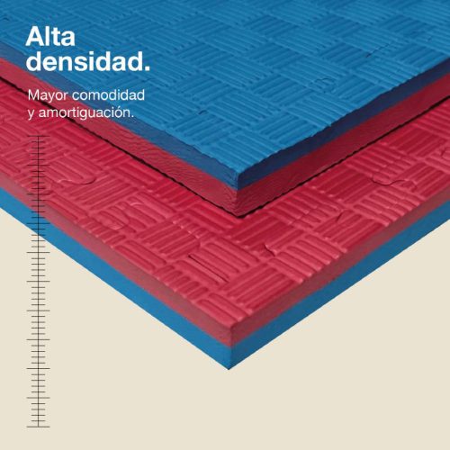 Tatami Puzzle 3cm Azul/Rojo 100x100cm, Reversible Antideslizante F