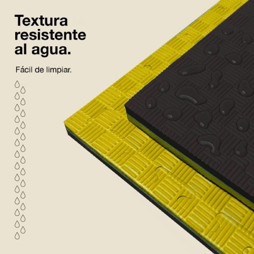 Tatami Puzzle 4cm Amarillo/Negro 100x100cm, Reversible Antideslizante F