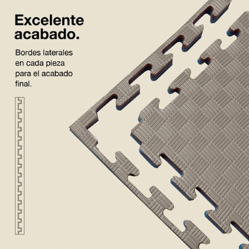 Tatami Puzzle 4cm Gris/Azul 100x100cm, Reversible Antideslizante F