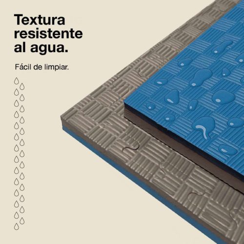 Tatami Puzzle 4cm Gris/Azul 100x100cm, Reversible Antideslizante F