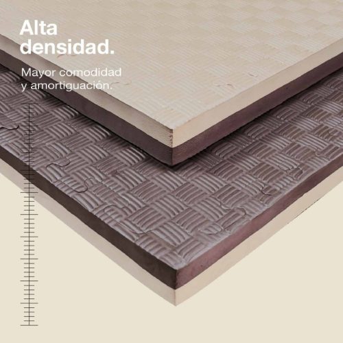 Tatami Puzzle 4cm Marrón/Beige 100x100cm, Reversible Antideslizante F