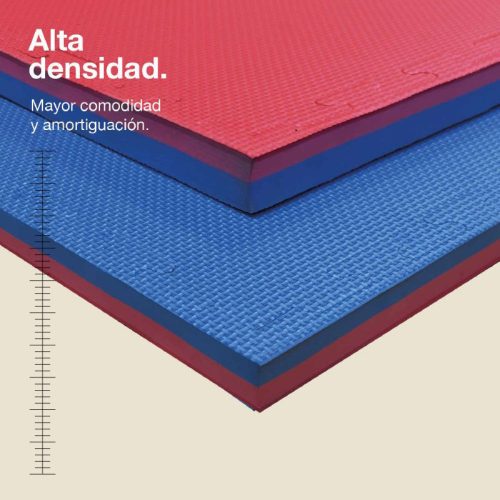 Tatami Puzzle 4cm Azul/Rojo 100x100cm, Reversible Antideslizante T