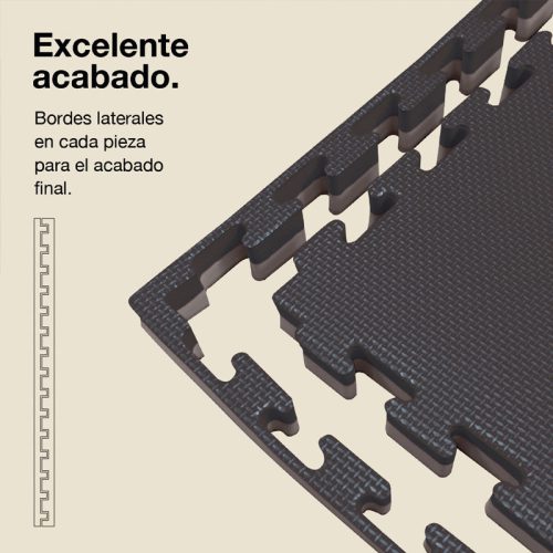 Tatami Puzzle 4cm Gris/Negro 100x100cm, Reversible Antideslizante T