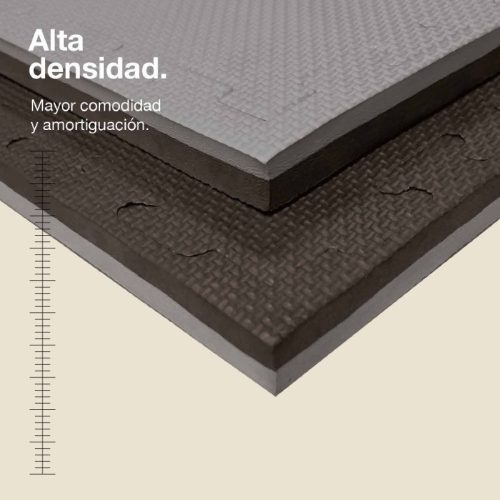 Tatami Puzzle 2cm Gris/Negro 100x100cm, Reversible Antideslizante T