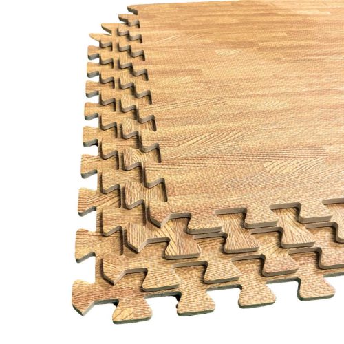 Tatami Puzzle 1cm Parquet 60x60cm, Antideslizante T - Pack 4 uds