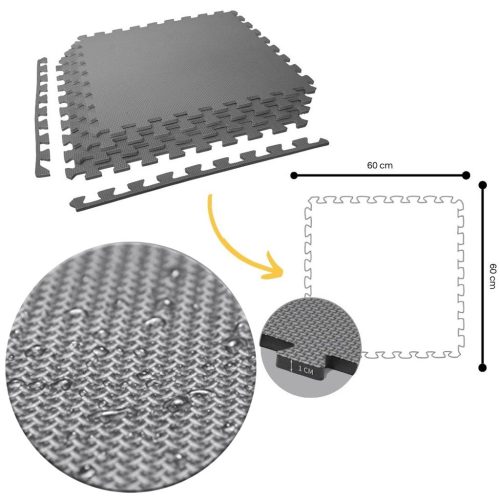 Tatami Puzzle 1cm Gris 60x60cm, Antideslizante T - Pack 48 uds
