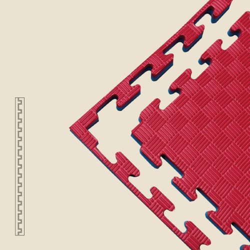 Tatami Puzzle 2cm Azul/Rojo 100x100cm, Reversible Antideslizante F